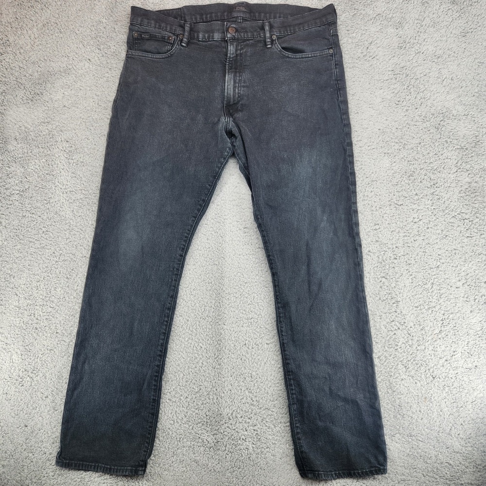 Polo Ralph Lauren The Varick Slim Straight Jeans Mens Size 36x32 Black Denim